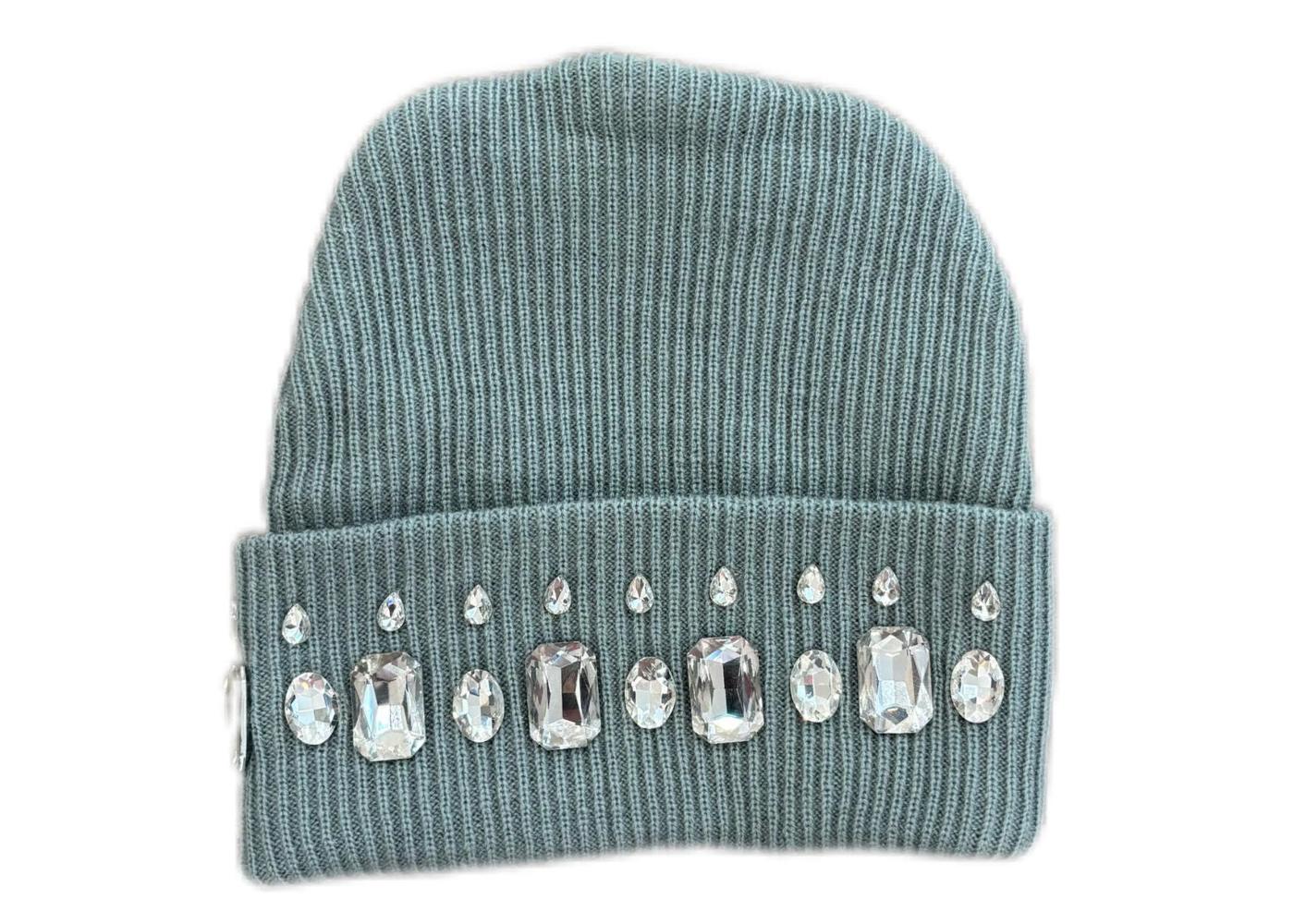 MANI Studded Large Stone Beanie "Grey"