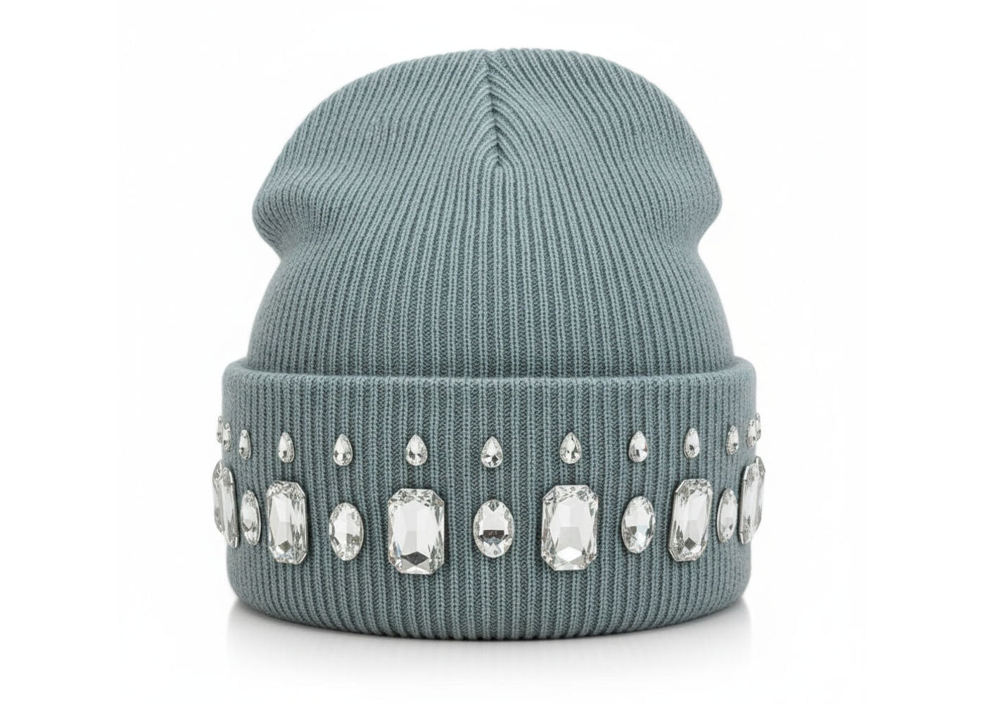 MANI Studded Large Stone Beanie "Grey"