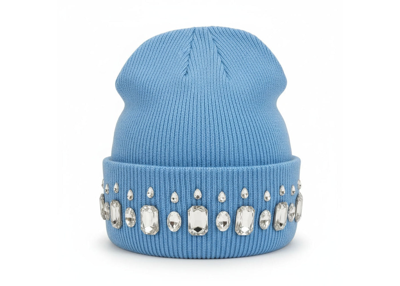 MANI Studded Large Stone Beanie "Light Blue"