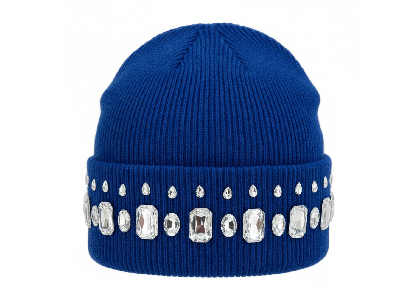 MANI Studded Large Stone Beanie "Royal Blue"