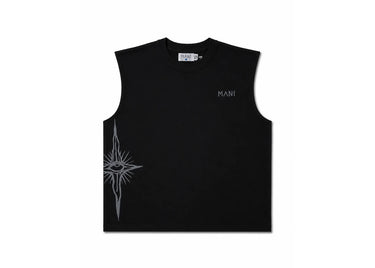 MANI Vertical Logo Sleeveless Tee Black