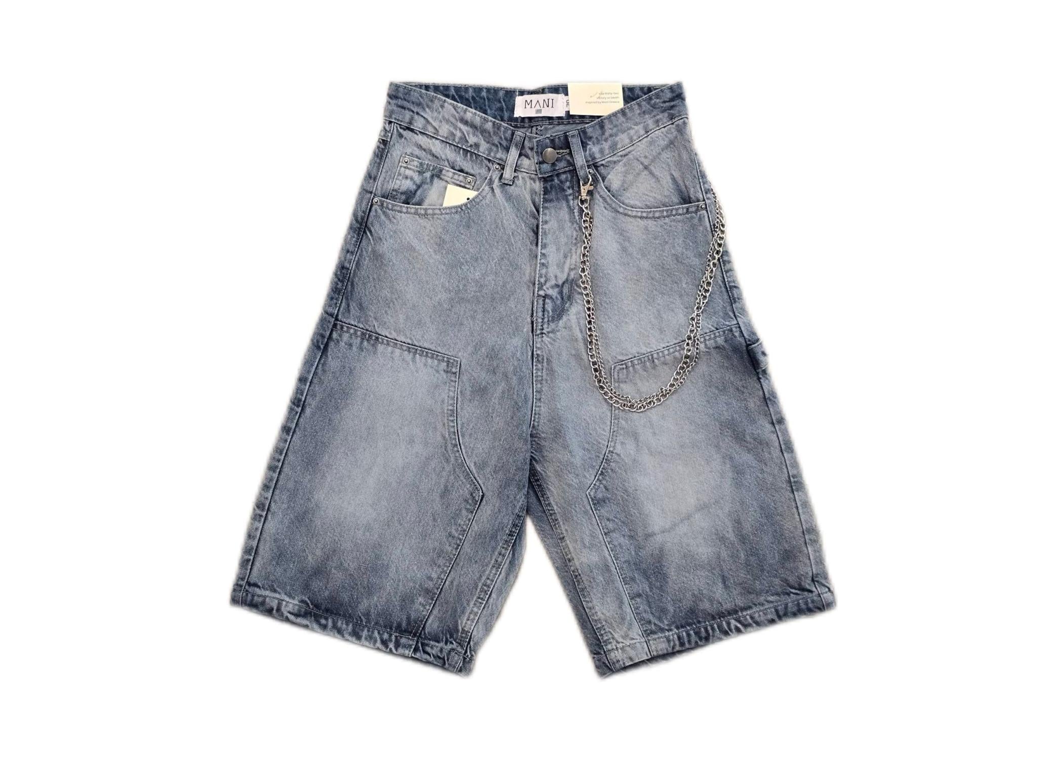 MANI Vintage Denim Shorts Washed Blue