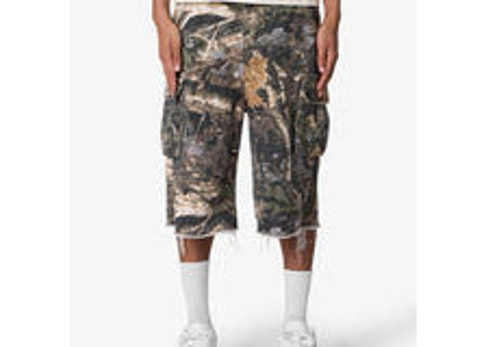 MNML Ultra Baggy Cargo Shorts Forest Camo