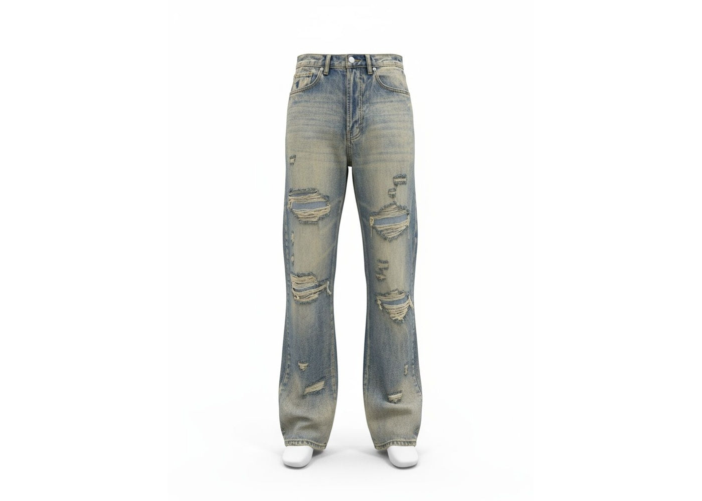 MNML Ultra Baggy Orange Dusted Denim Blue