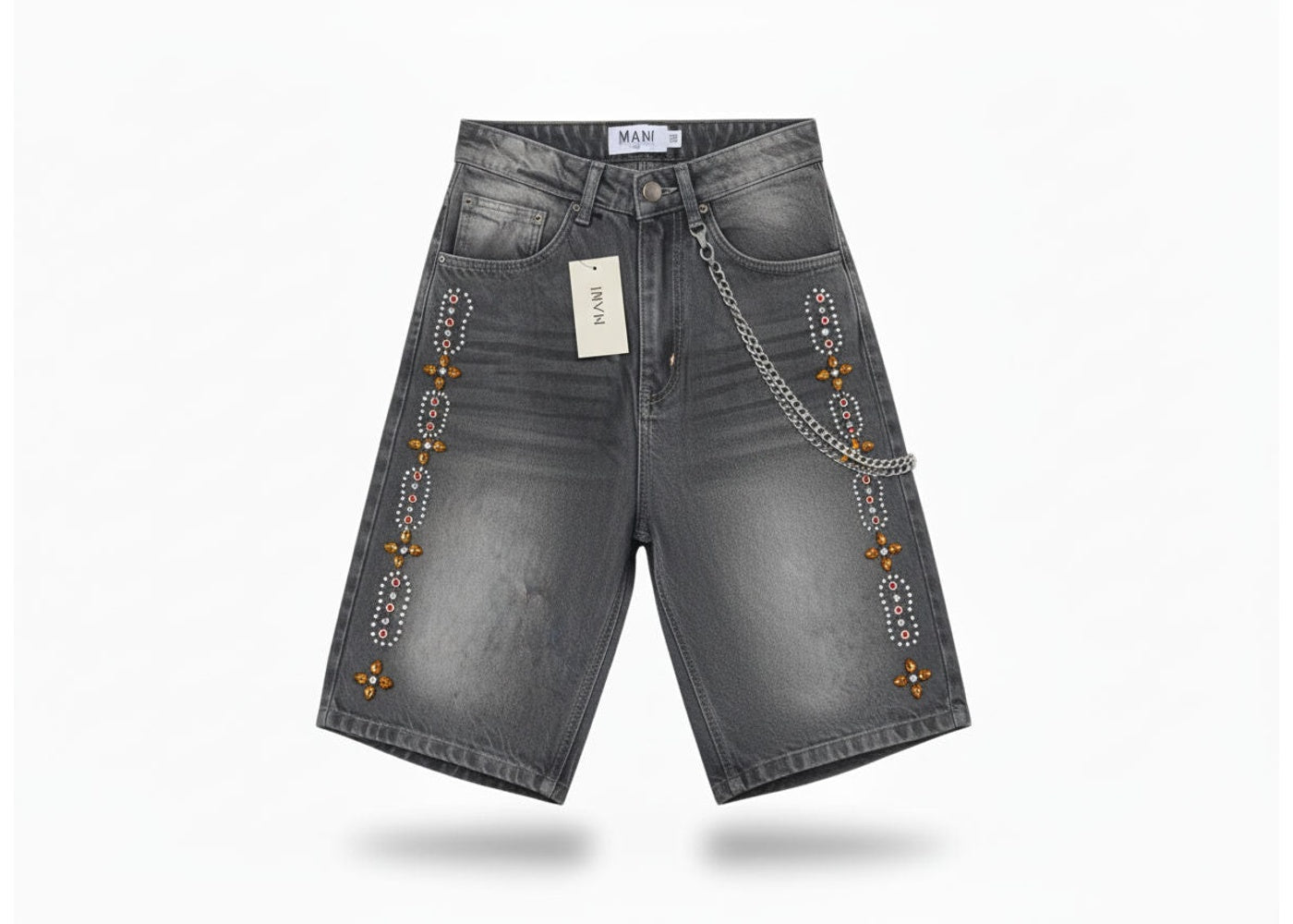 Mani Solar Bloom Denim Shorts