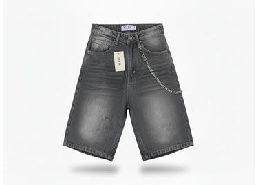 Mani Washed Grey Denim Shorts