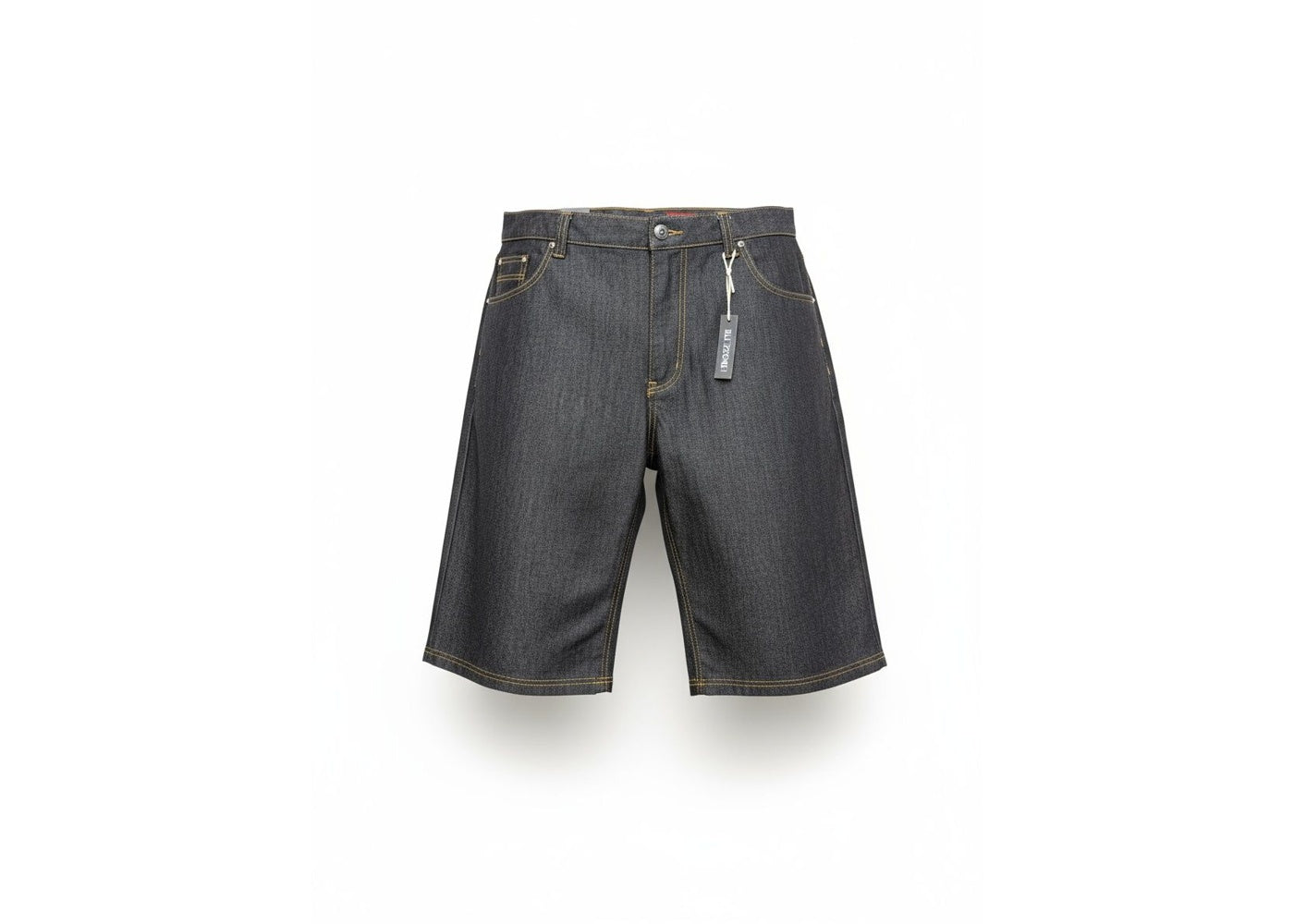 KDNK JEANS STYLE#RJS168 BLACK/ORANGE BASIC WASHED DENIM SHORTS