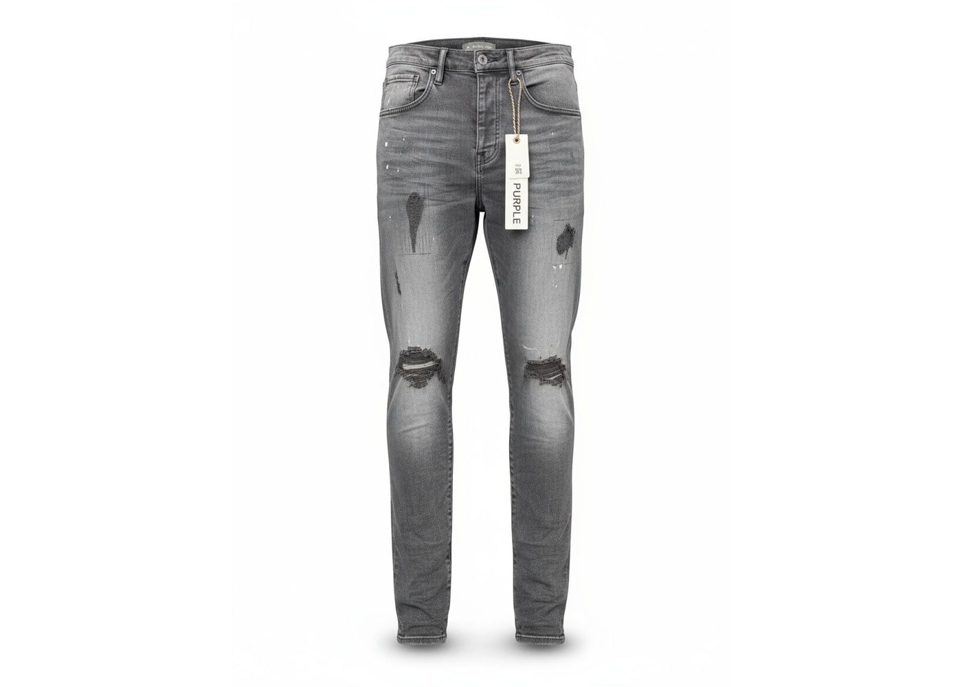PURPLE Brand Drop Fit Midrise Tapered Leg Black Skinny Jeans