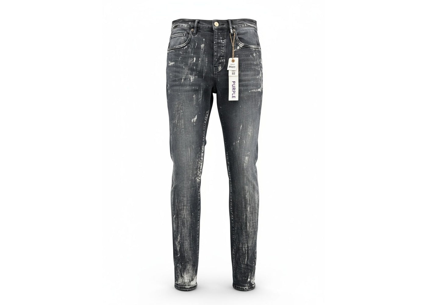 Purple Brand Black Wash Metallic Silver Jeans
