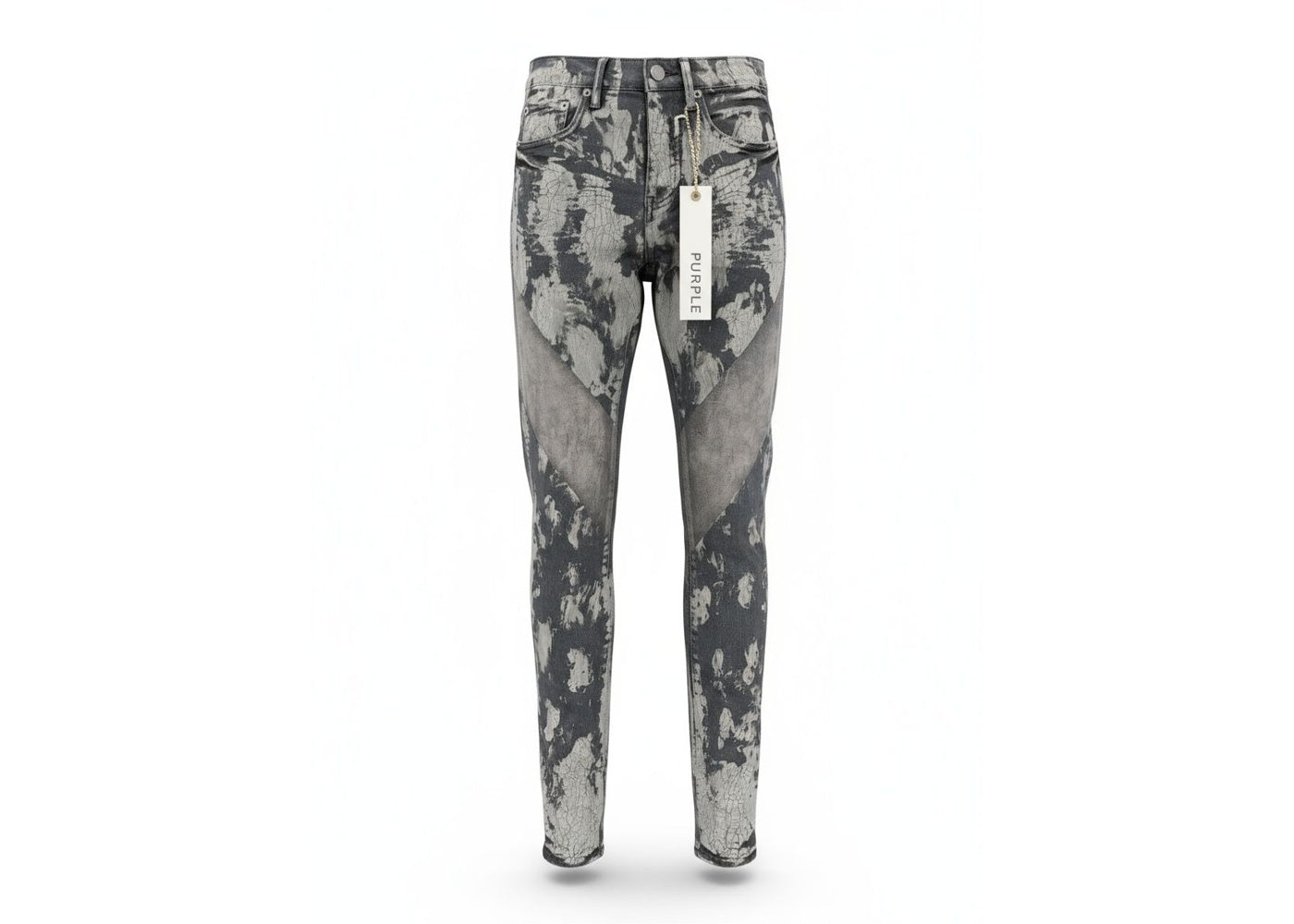 Purple Brand Crack Paint with Foil Black Skinny Jeans