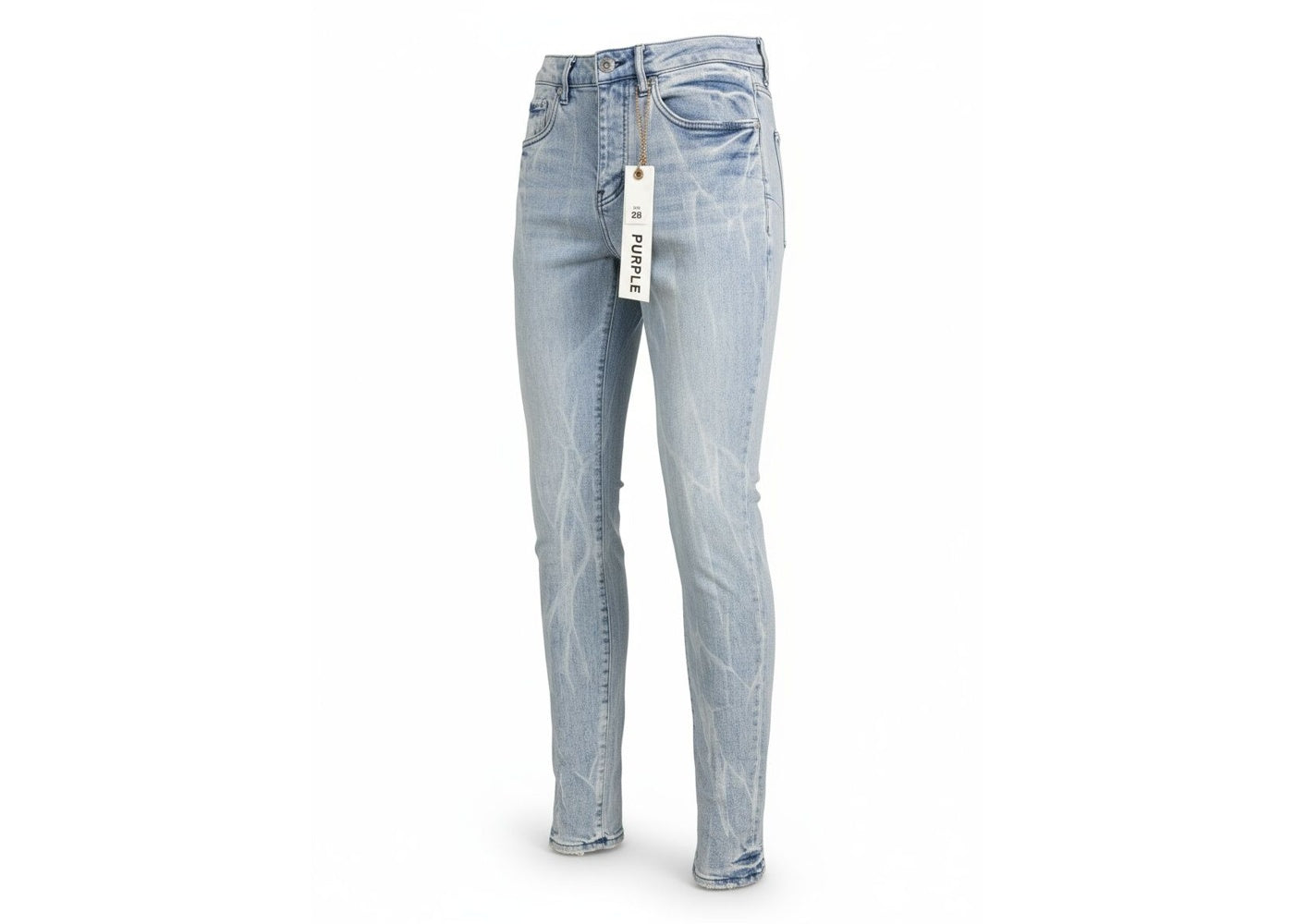 Purple Brand Light Tie Acid Indigo Skinny Jeans