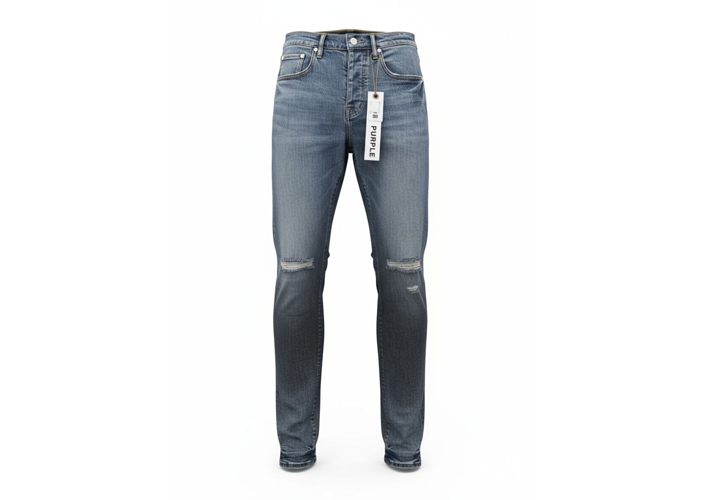 Purple Brand Mid Indigo Color Coated Gradient Black Skinny Jeans