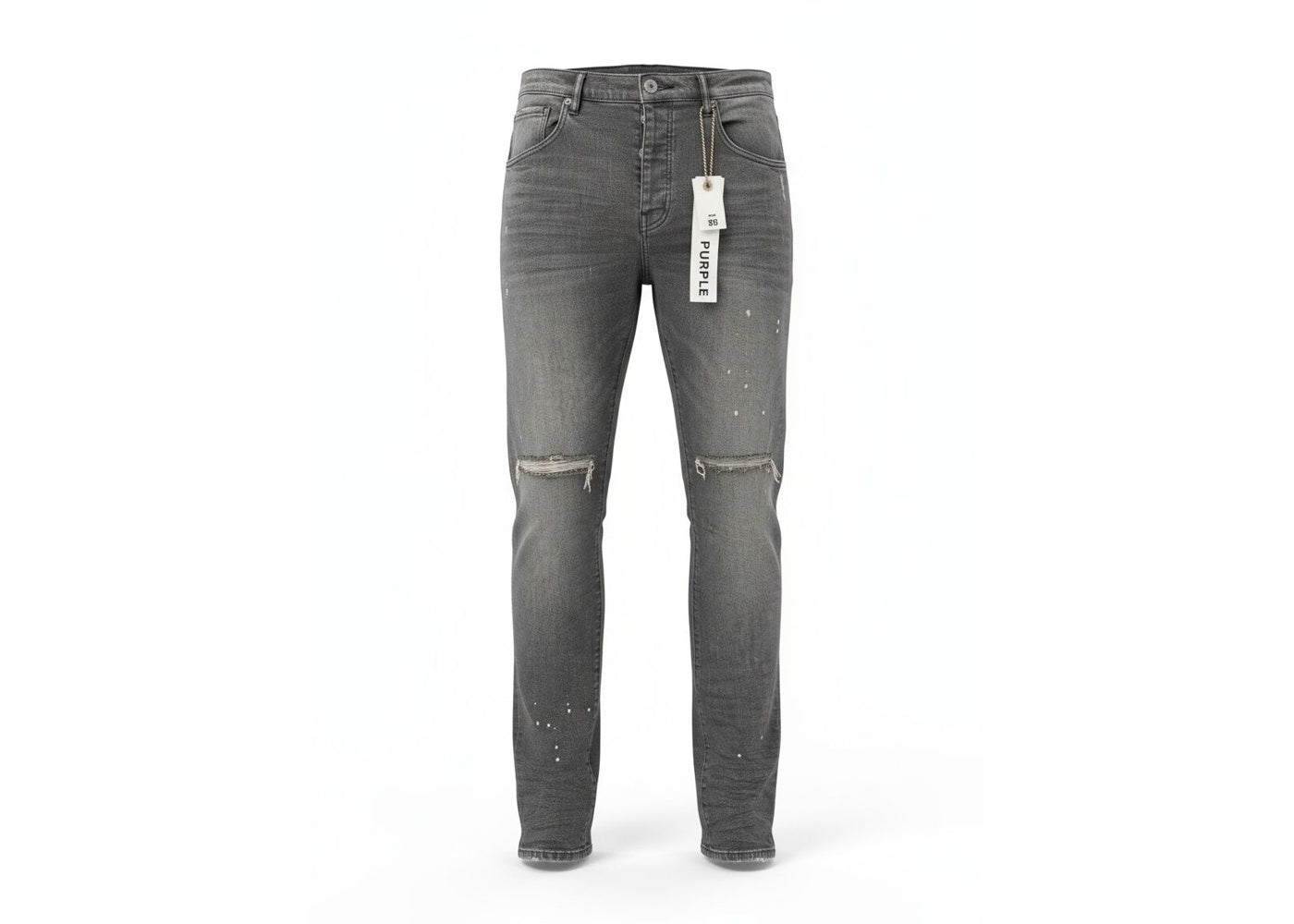 Purple Brand Over Spray Black Skinny Jeans