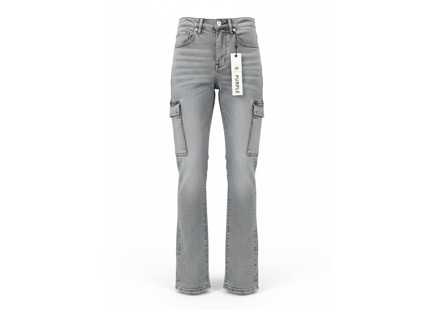 Purple Brand Washed Cargo Flare Black Skinny Jeans