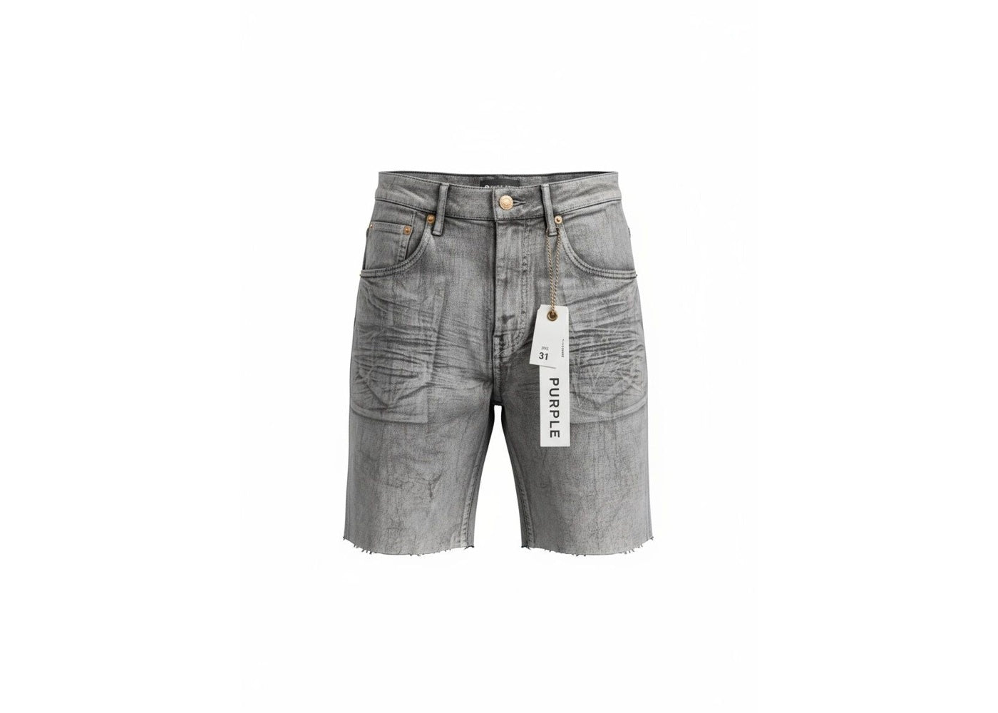 Purple Brand Washed Iridescent Pearl Black Shorts