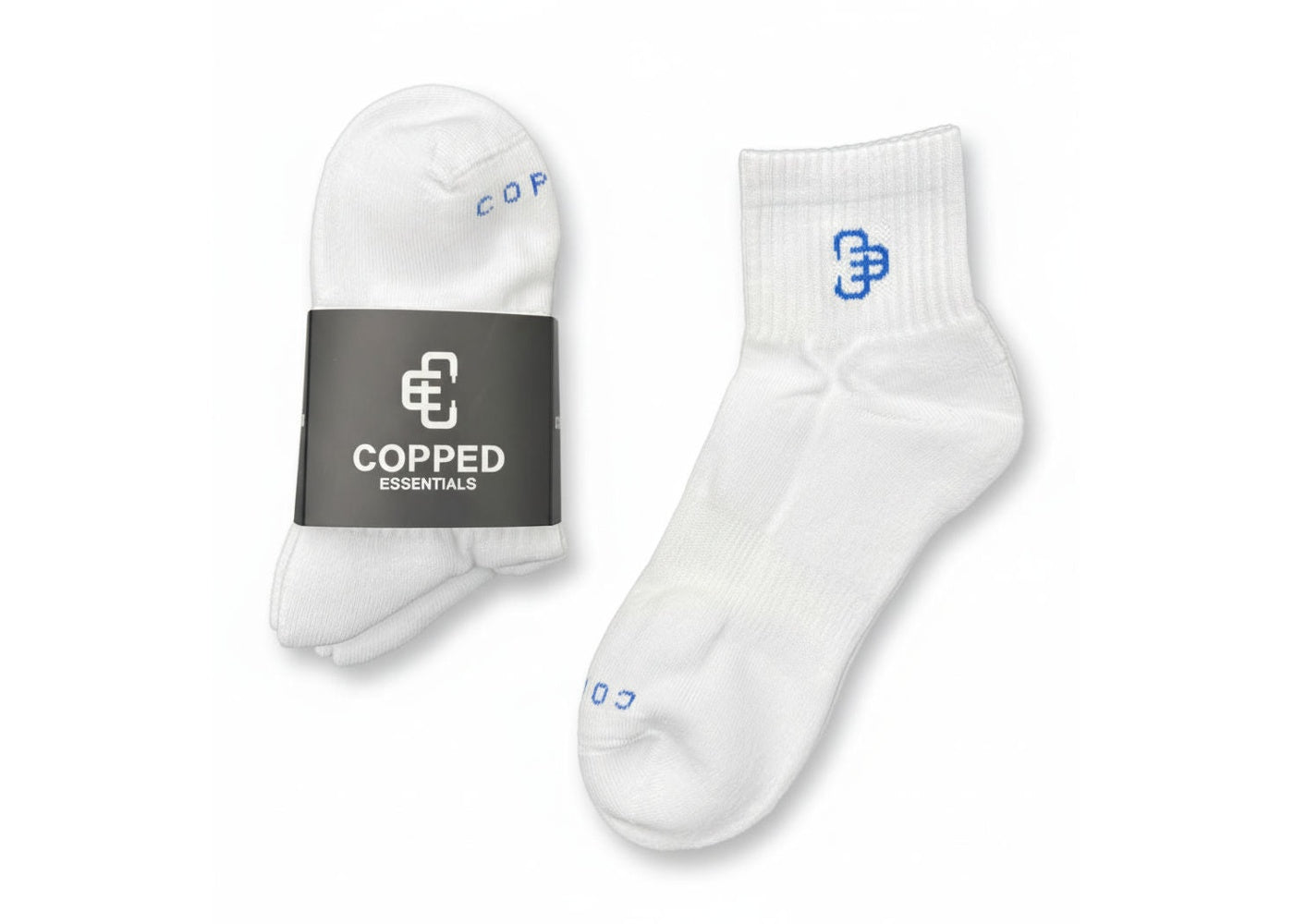 Copped White / Royal Blue Ankle Socks 3-Pack