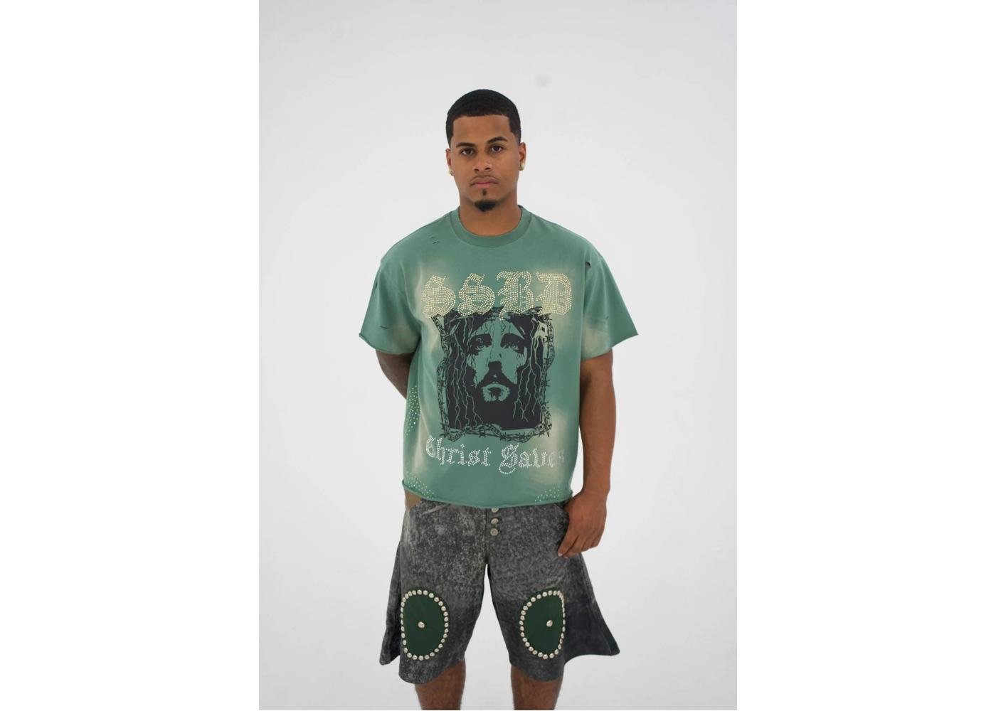 SSBD Green Christ Saves Tee