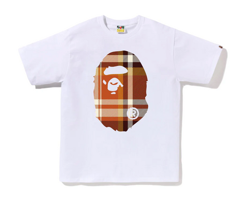 BAPE Check Big Ape Head Tee White