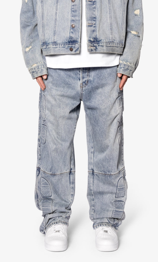 MNML Ultra Baggy Moto Denim - Blue