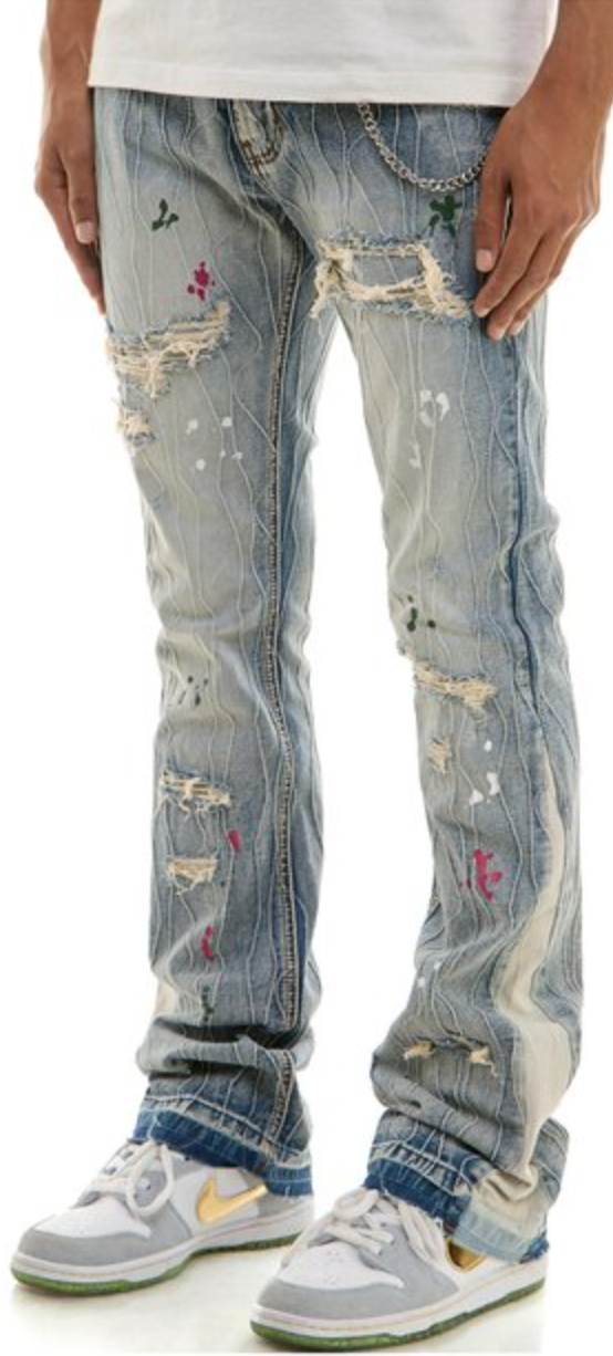 KDNK JEANS KND4762 BLUE PAINT JEANS