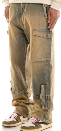 KDNK JEANS KND4799 BLUE CARGO BAGGY JEANS