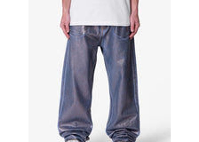 MNML Ultra Baggy Chrome Sprayed Denim - Blue/Silver