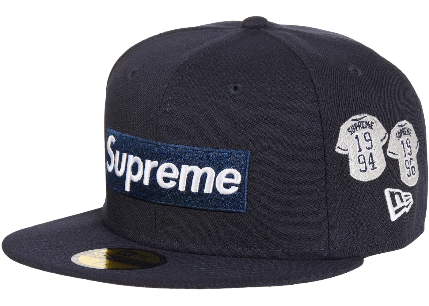 Supreme Jerseys Box Logo New Era Fitted Hat Navy