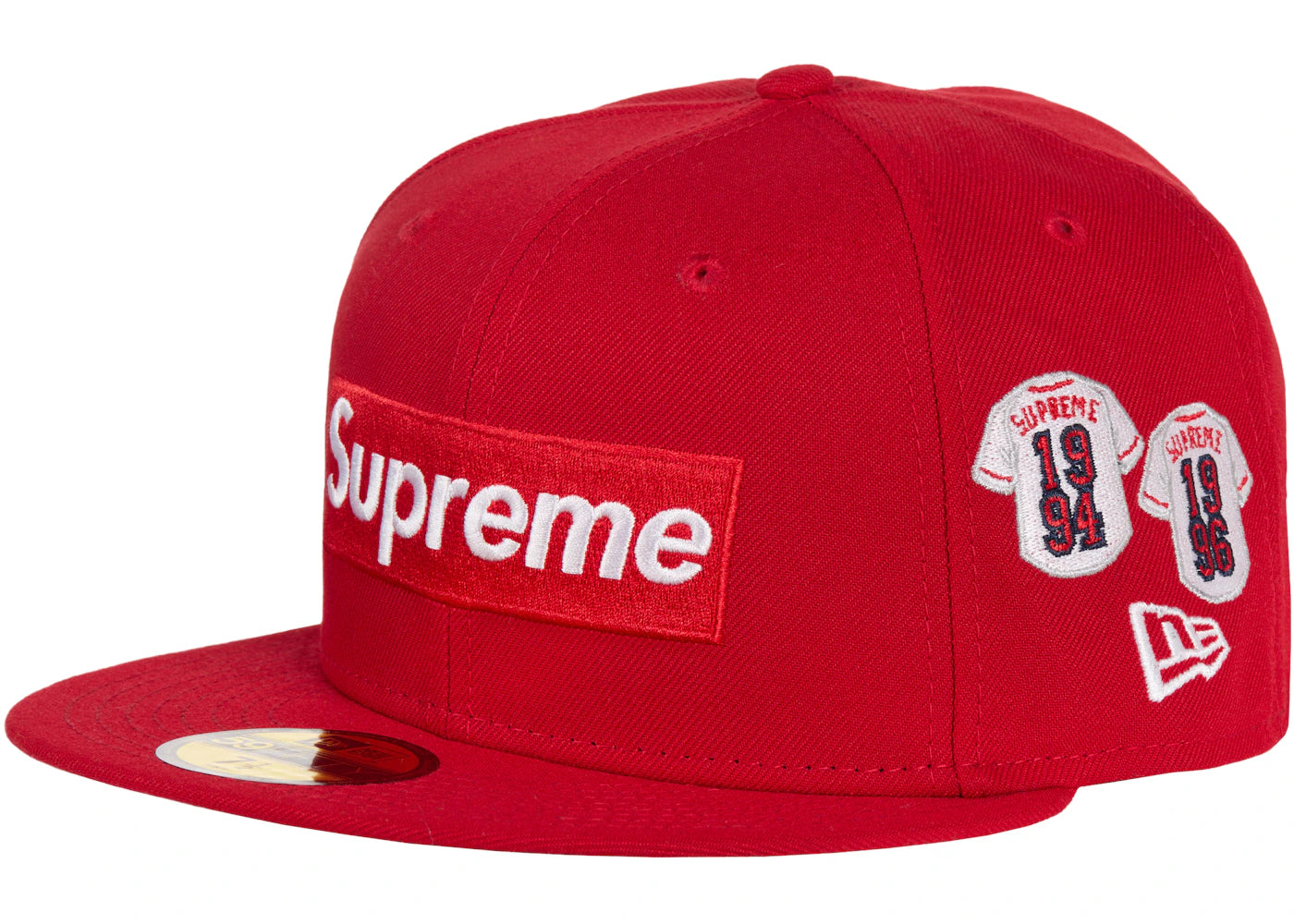 Supreme Jerseys Box Logo New Era Fitted Hat Red