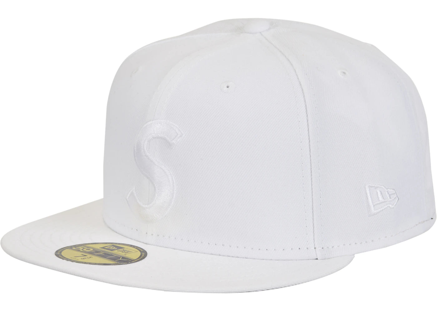 Supreme Screw Ball S Logo New Era 59Fifty Fitted Hat White