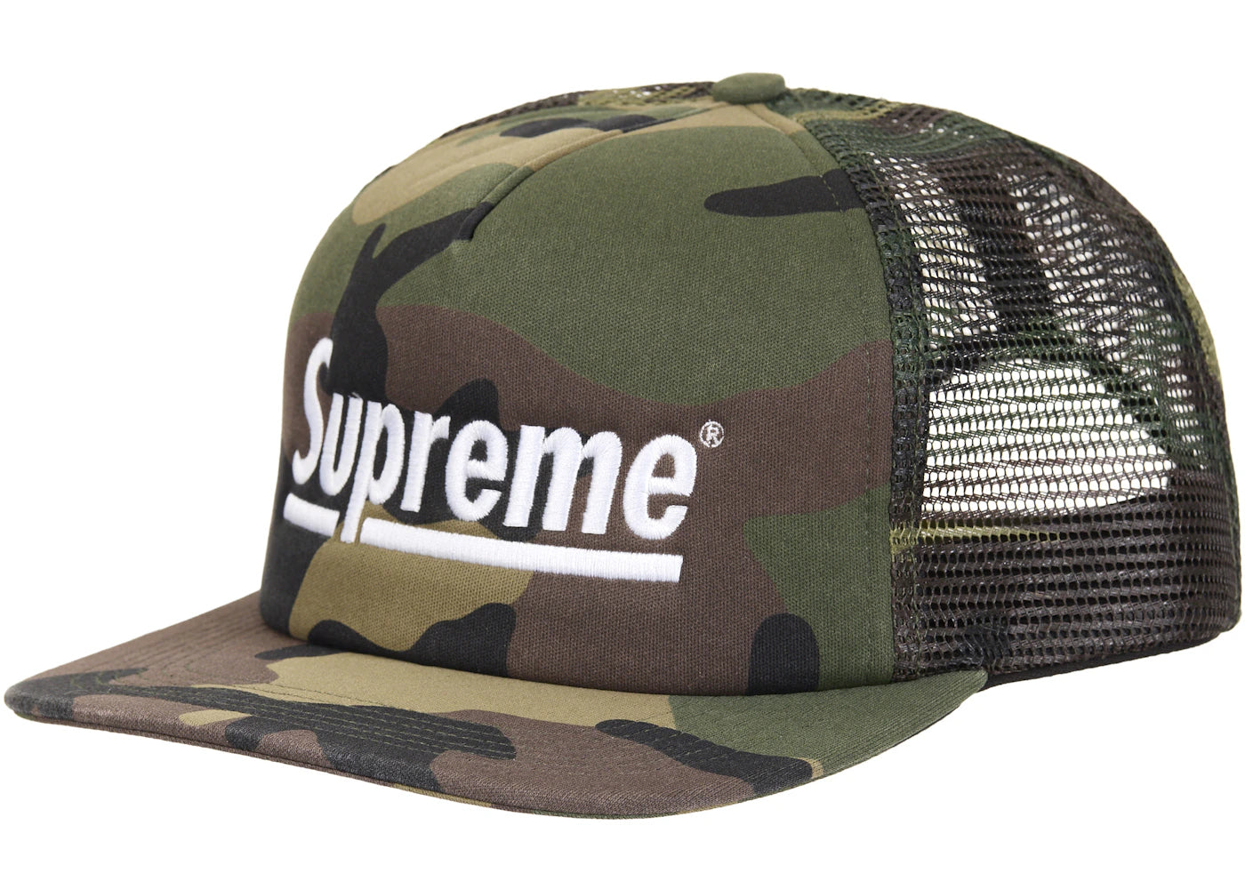 Supreme Underline Mesh Back 5-Panel Woodland Camo