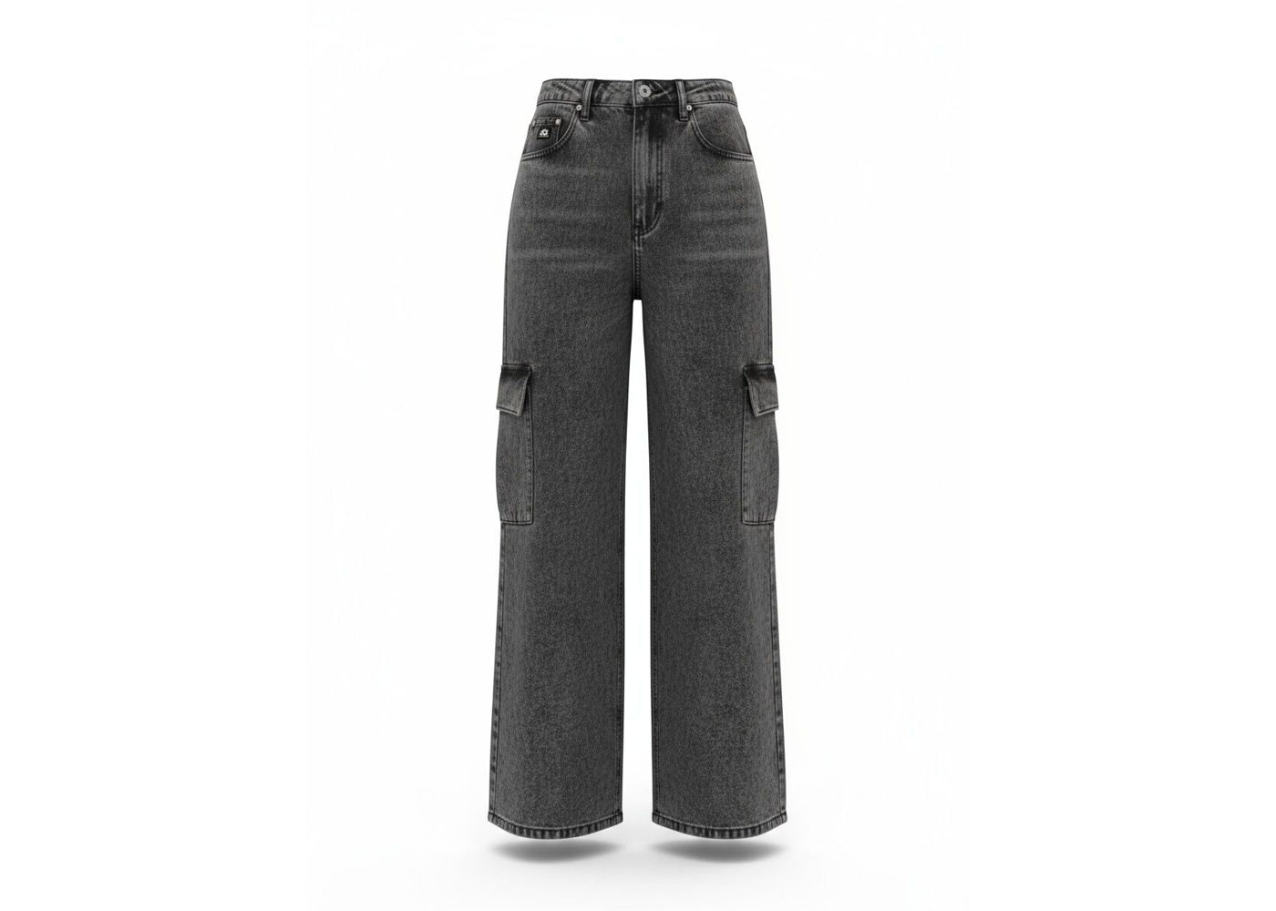 Void Baggy Cargo Denim Washed Black