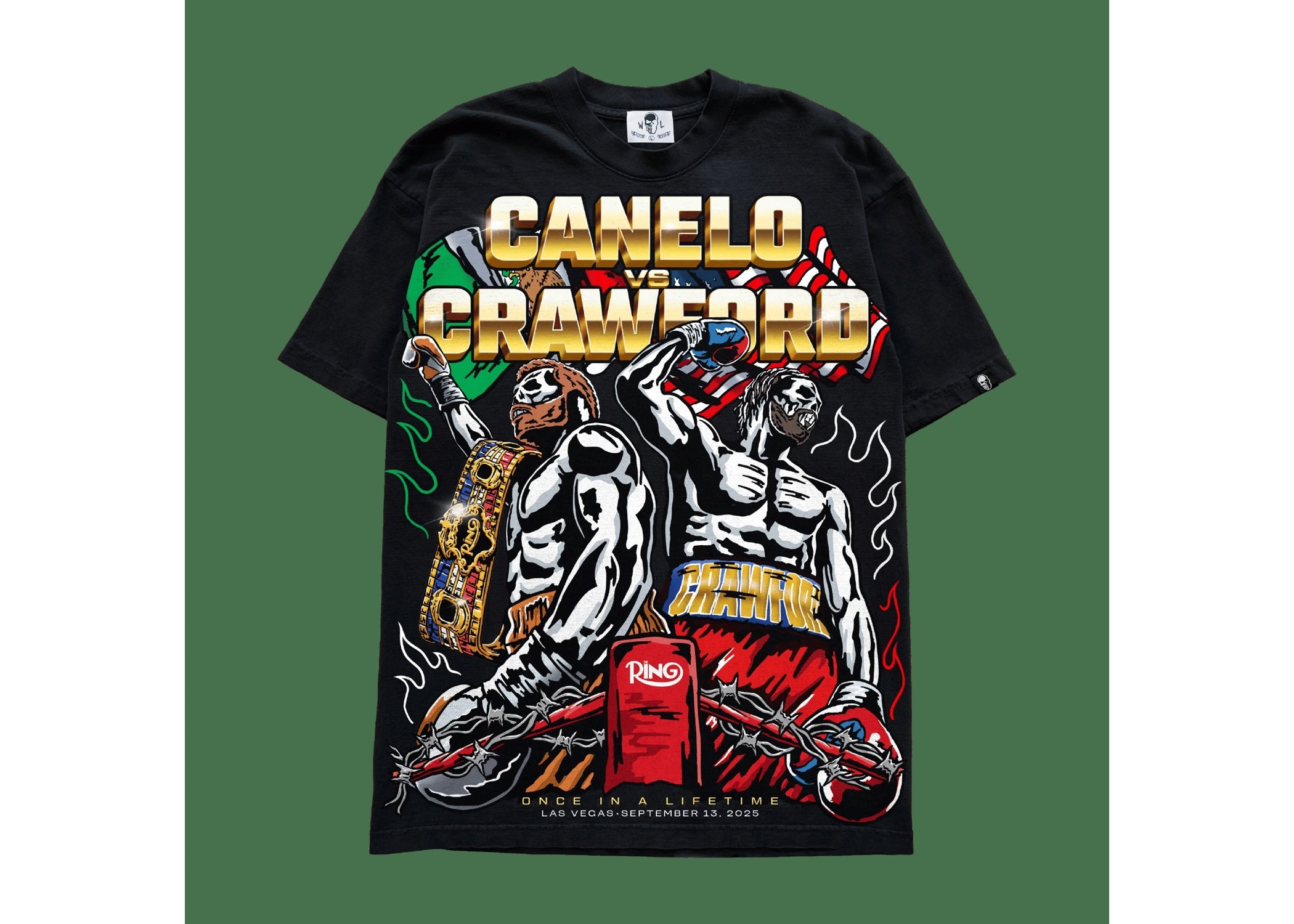 Warren Lotas Canelo vs Crawford T Shirt Black