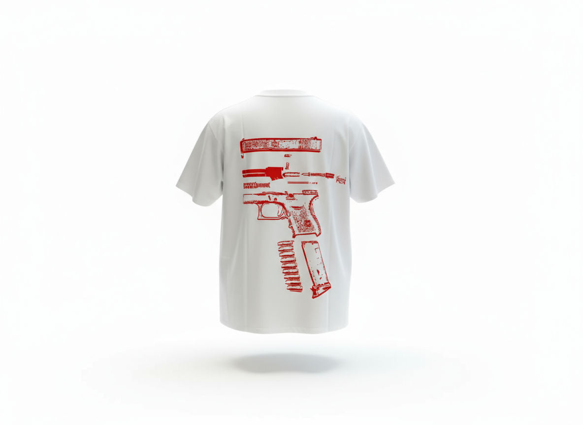 In Glock We Trust Tee White / Red