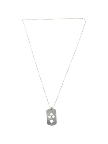 Chrome Hearts Silver Dagger Dog Tag Necklace