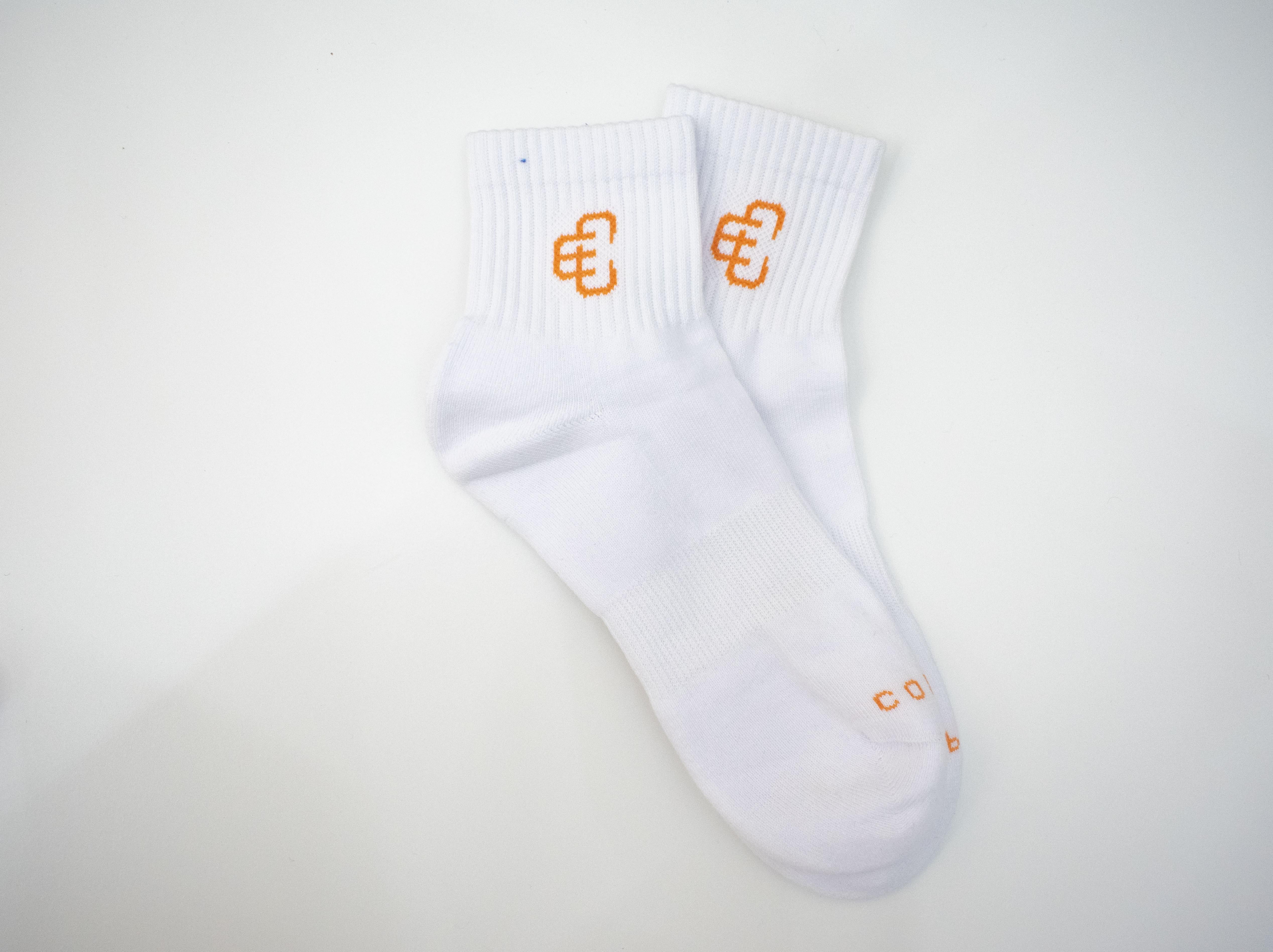 Copped White / Orange Ankle Socks 3-Pack