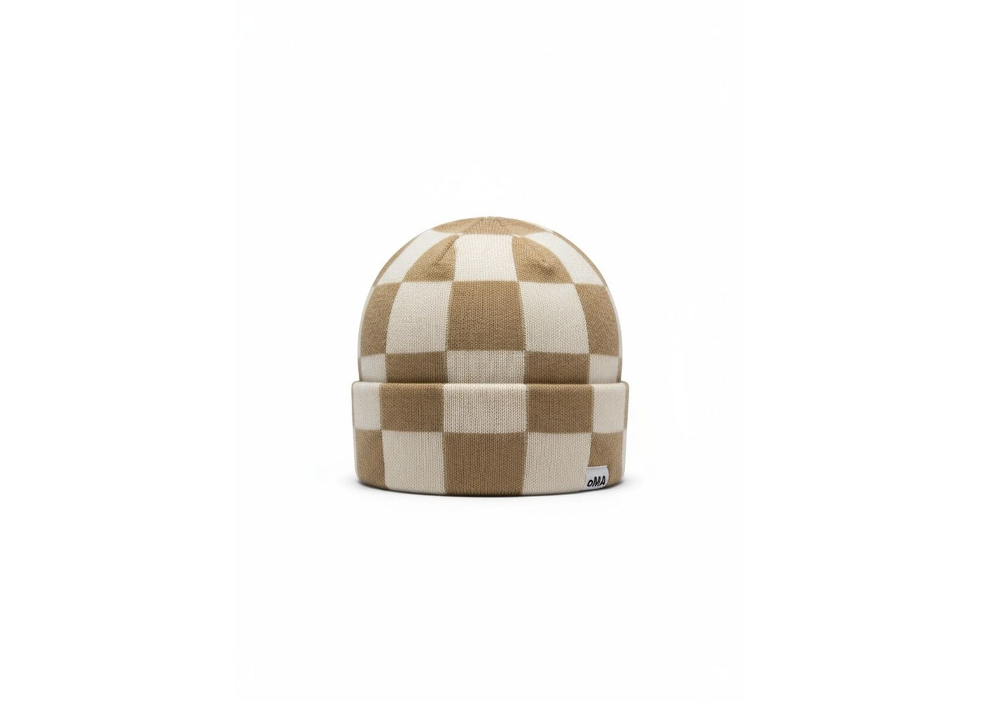 oMA Studios Checkered Mohair Skull Cap Coffee