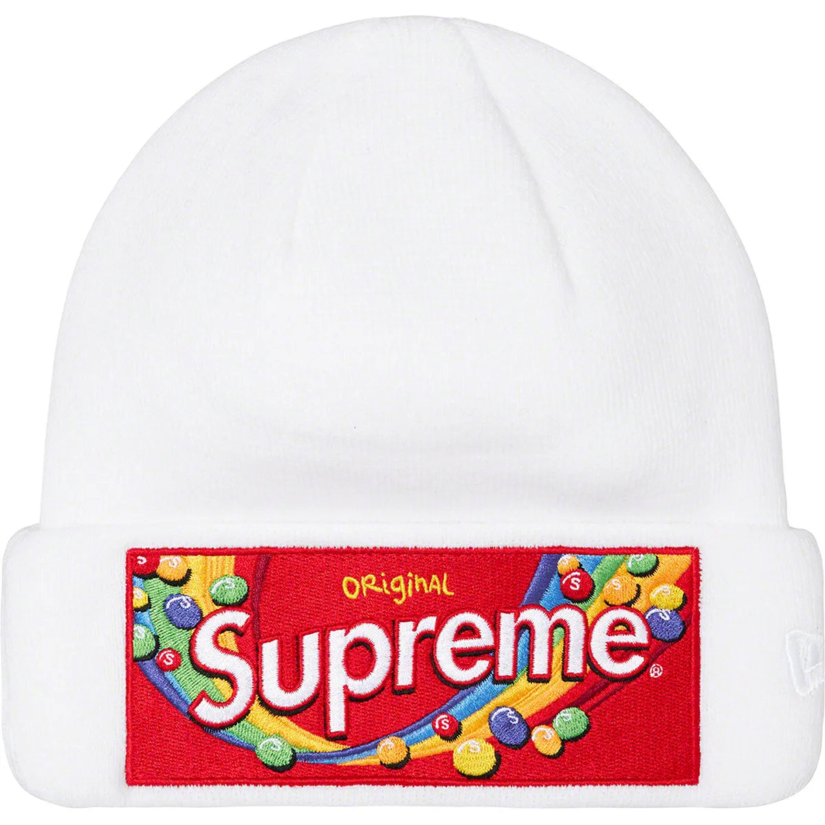 SUPREME BEANIE "SKITTLES" WHITE